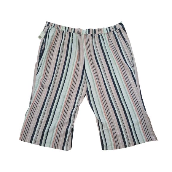 NWT A.N.A. Multi Striped Linen-Blend Wide-Leg Crop Casual Pants Women's Size 5X - Picture 3 of 9